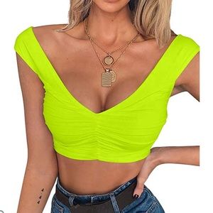 Crop top off shoulder